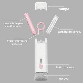 Escova de Limpeza 7 em 1 para Teclado, Fones, Laptop e Eletrônicos