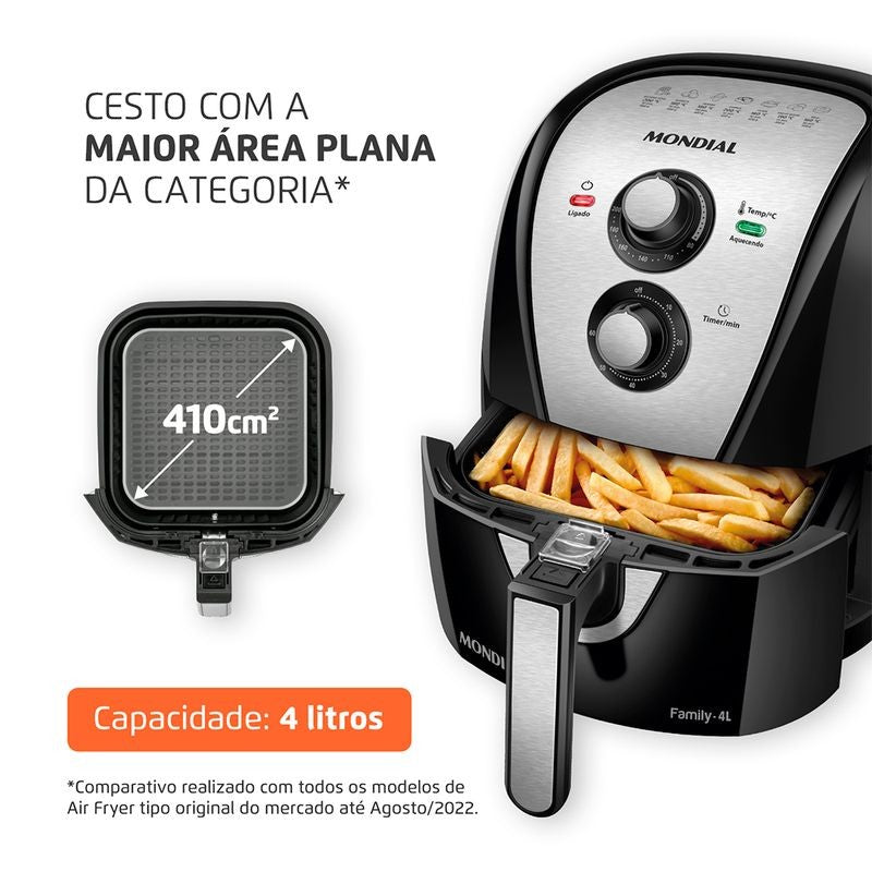 Air Fryer Mondial 4L AFN-40-BI – Fritadeira Sem Óleo com Controle de Temperatura