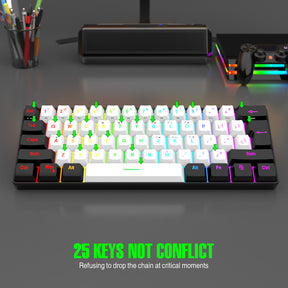 61-Key RGB Mini USB-C Gaming Keyboard | Compact and Portable