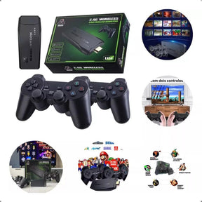 Console Stick com 10.000 Jogos – 2 Controles Sem Fio e Pronto para Jogar